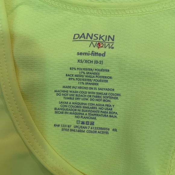 NWT Highlighter Yellow Danskin Racerback Athletic Tank Top - Picture 7 of 8